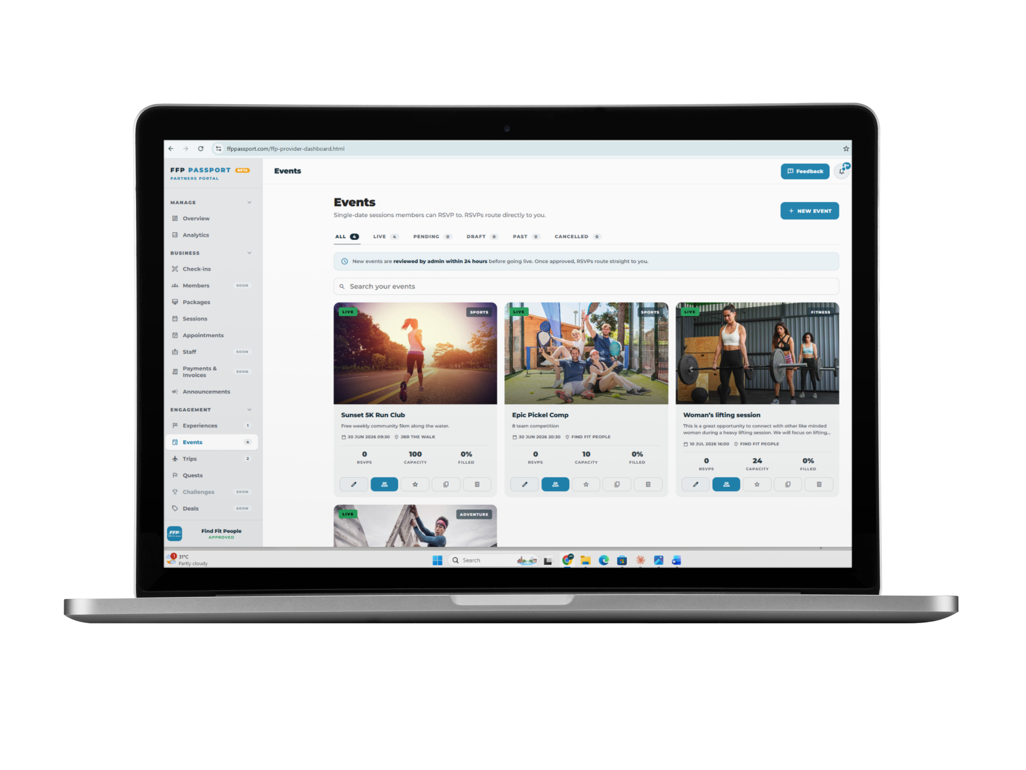 FFP Partner dashboard