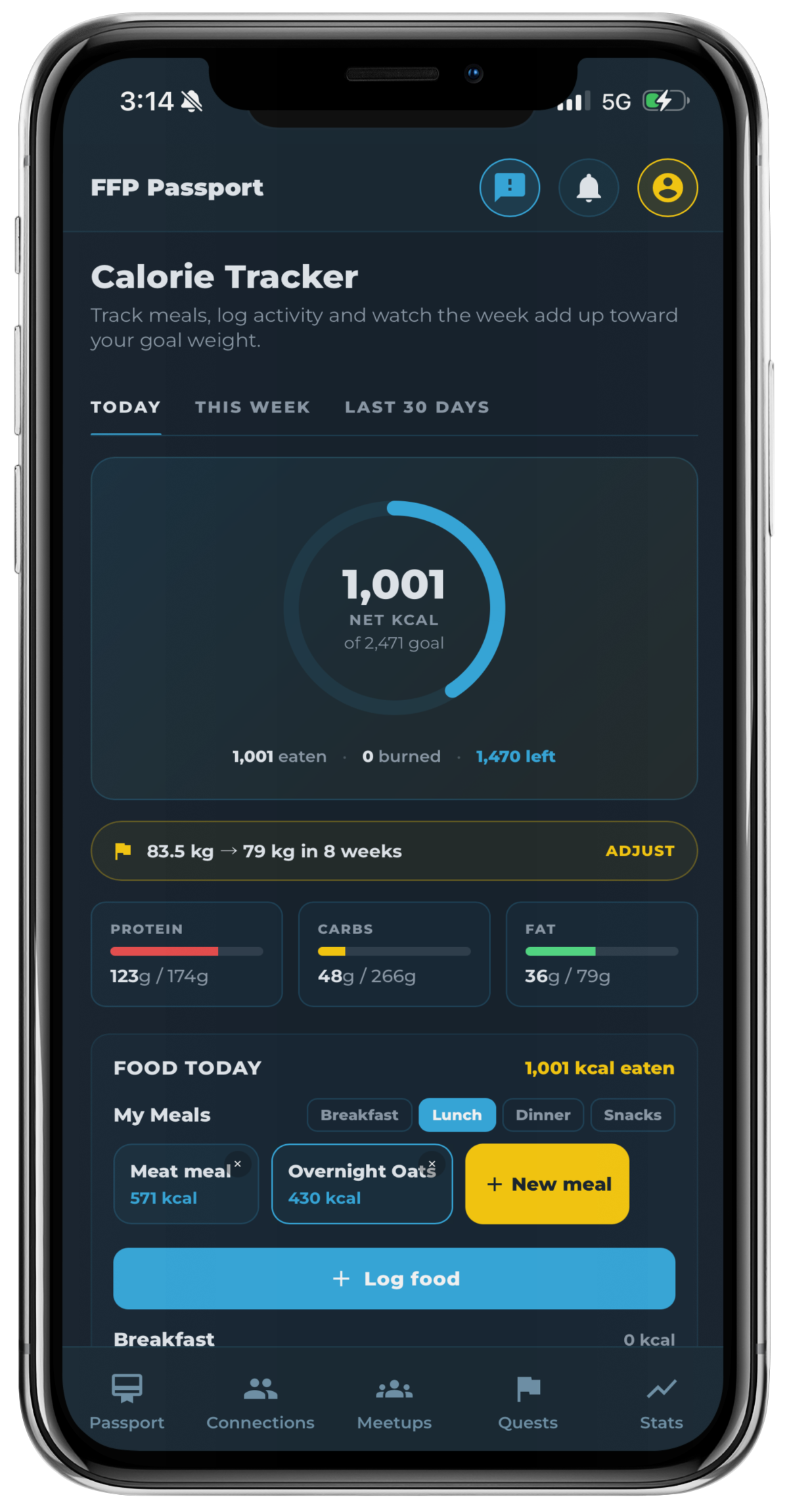 Calorie tracker